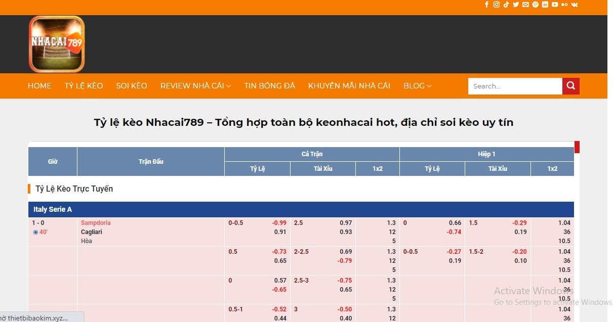 các trang cá cược bóng đá