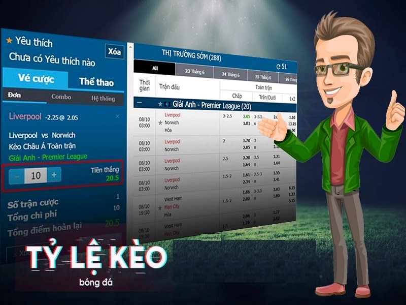 Xem tỷ lệ bóng đá hôm nay